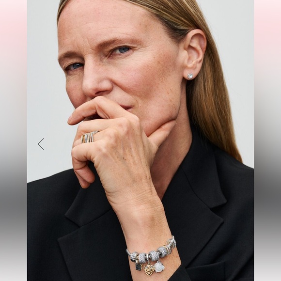 Pandora Moments Heart Clasp Snake Chain Silver Bracelet 7” - Picture 9 of 12